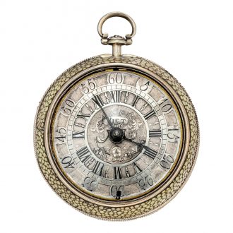 English shagreen verge watch with hidden portrait Circa 1780 English shagreen verge watch with hidden portrait Circa 1780