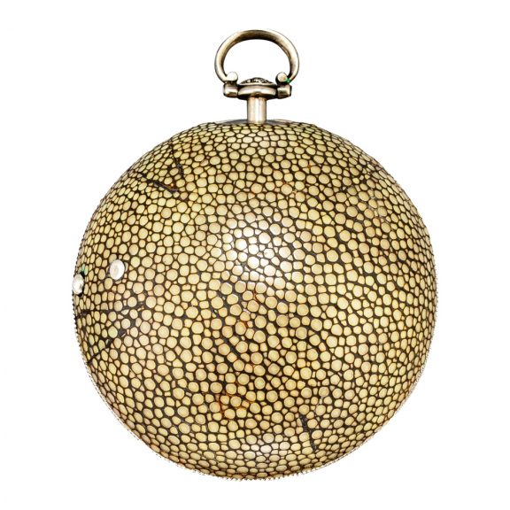 English shagreen verge watch with hidden portrait Circa 1780 English shagreen verge watch with hidden portrait Circa 1780
