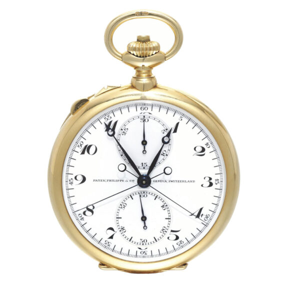 Swiss gold split seconds chronograph watch Circa 1908 