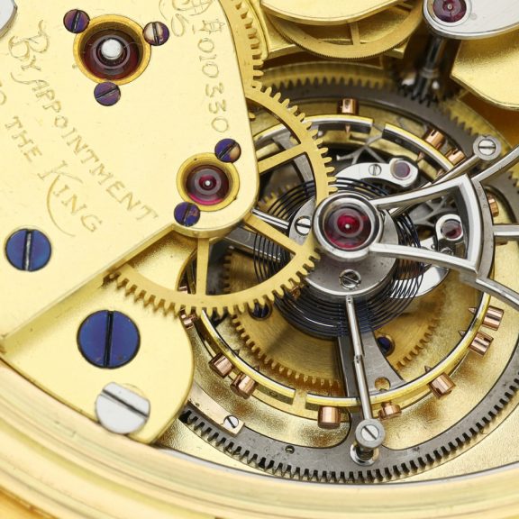 English gold repeating chronograph with tourbillon Circa 1931 English gold repeating chronograph with tourbillon Circa 1931