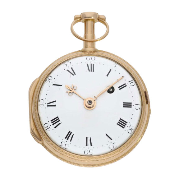 Early French 18k pink gold verge pocket watch Circa 1770