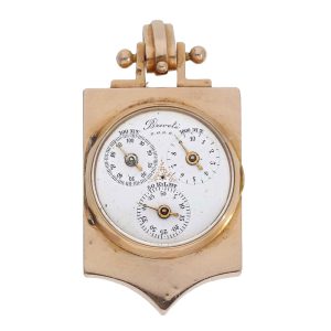 Rare Swiss 14k pink gold pedometer form watch Circa 1890