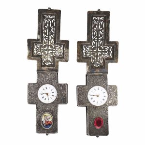Swiss silver enamel cross form pendant watch Circa 1870