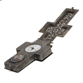 Swiss silver enamel cross form pendant watch Circa 1870
