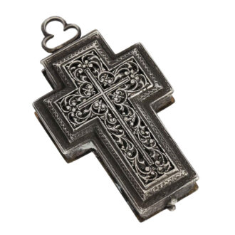 Swiss silver enamel cross form pendant watch Circa 1870