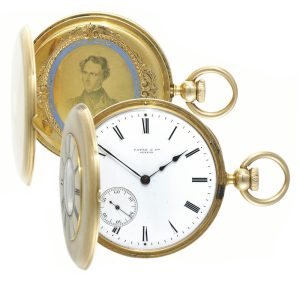 Swiss gold half hunting cased cylinder watch Circa 1852
