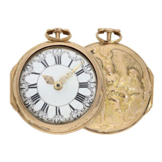 English gold pair cased repoussé pocket watch Circa 1770