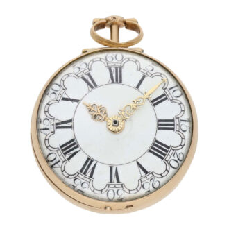 English gold pair cased repoussé pocket watch Circa 1770