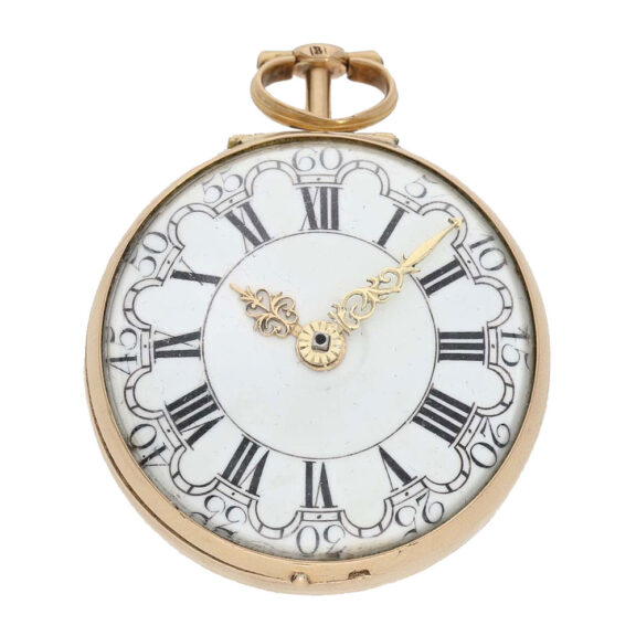 English gold pair cased repoussé pocket watch Circa 1770 English gold pair cased repoussé pocket watch Circa 1770