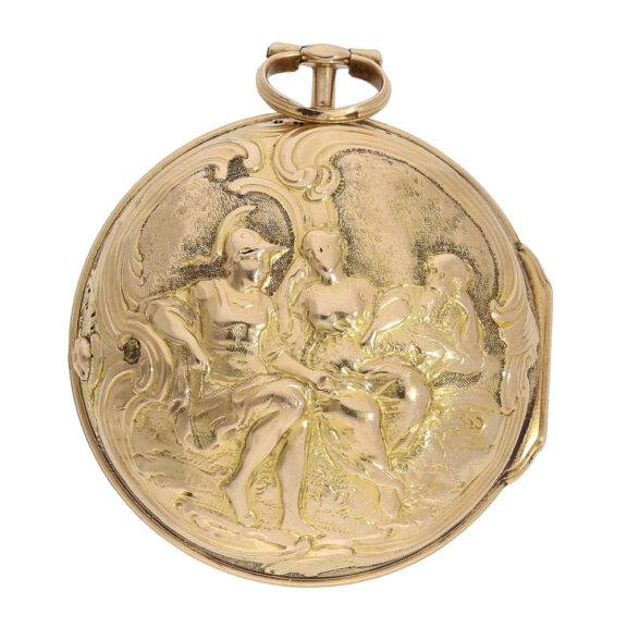 English gold pair cased repoussé pocket watch Circa 1770 English gold pair cased repoussé pocket watch Circa 1770