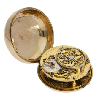 English gold pair cased repoussé pocket watch Circa 1770