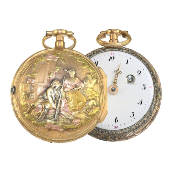 French four coloured gold repeating verge watch Circa 1770