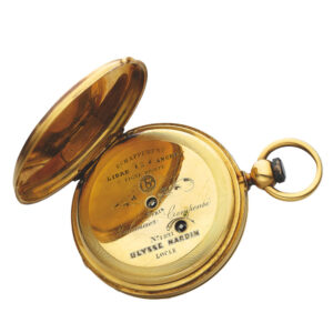 Swiss yellow gold hunting cased pocket watch Circa 1850