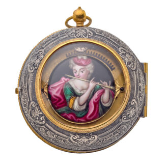 French silver single-handed oignon with portrait Circa 1690