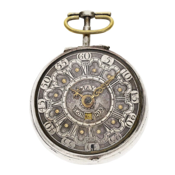 English silver oignon watch with mock pendulum Circa 1720