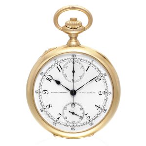 Swiss gold keyless lever chronograph watch Circa 1911