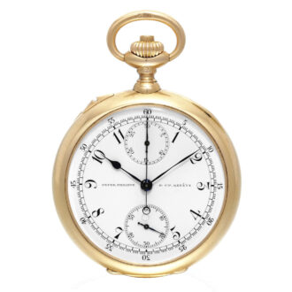 Swiss gold keyless lever chronograph watch Circa 1911