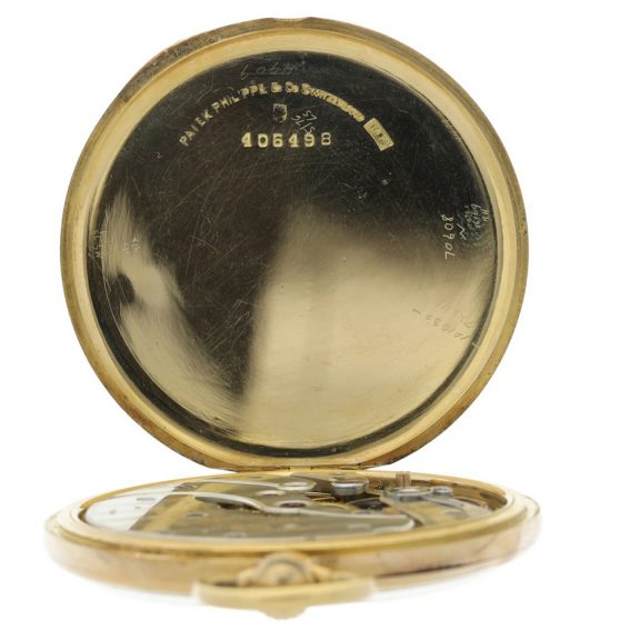Swiss yellow gold open faced keyless pocket watch Circa 1919 Swiss yellow gold open faced keyless pocket watch Circa 1919