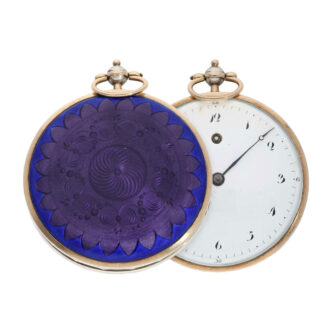 Unique French gold and enamel verge pocket watch Circa 1800