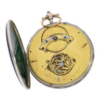 Unique French gold and enamel verge pocket watch Circa 1800