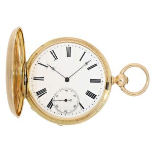 Swiss gold hunting cased for the Russian market Circa 1870