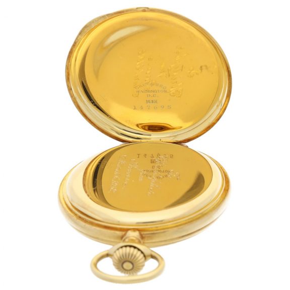 Swiss yellow gold full hunter lever pocket watch Circa 1904 Swiss yellow gold full hunter lever pocket watch Circa 1904