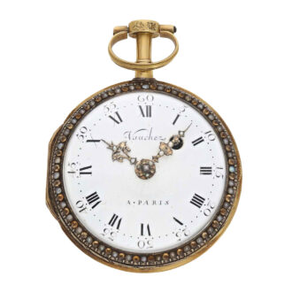 French 18K gold and enamel verge pocket watch Circa 1780