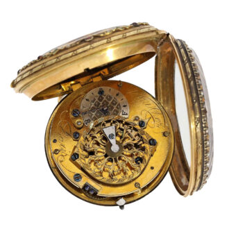 French 18K gold and enamel verge pocket watch Circa 1780