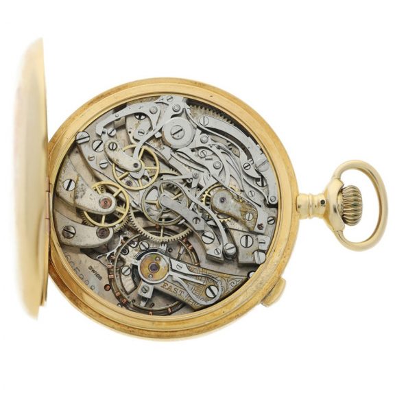 Swiss open faced split second chronograph watch Circa 1890 Swiss open faced split second chronograph watch Circa 1890