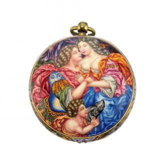 Swiss gold and enamel single handed pocket watch Circa 1690