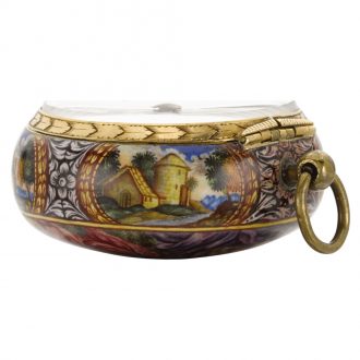 Swiss gold and enamel single handed pocket watch Circa 1690