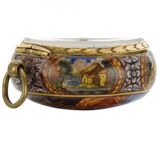 Swiss gold and enamel single handed pocket watch Circa 1690