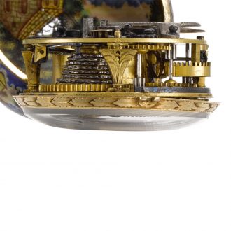 Swiss gold and enamel single handed pocket watch Circa 1690
