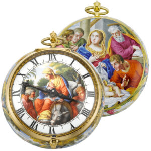 French gold and enamel single cased verge watch Circa 1660-1685