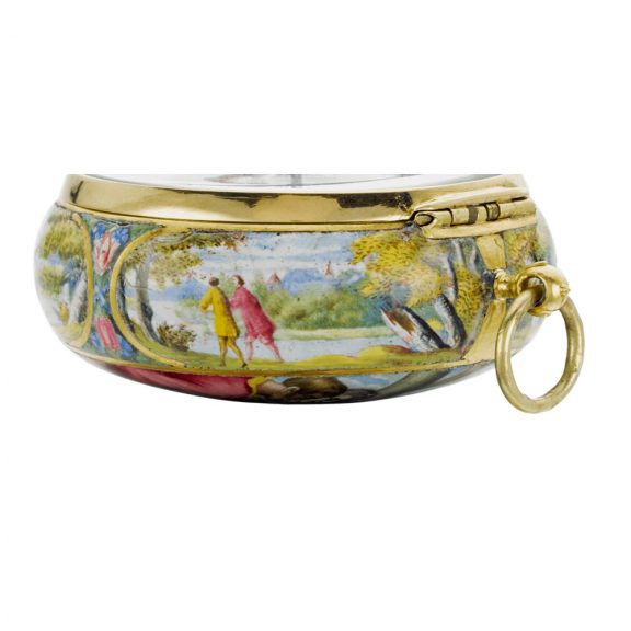 French gold and enamel single cased verge watch Circa 1660-1685 French gold and enamel single cased verge watch Circa 1660-1685