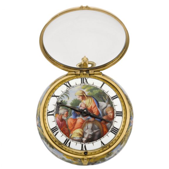 French gold and enamel single cased verge watch Circa 1660-1685 French gold and enamel single cased verge watch Circa 1660-1685