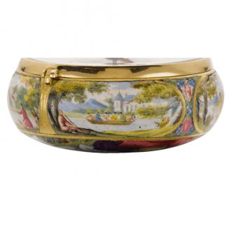 French gold and enamel single cased verge watch Circa 1660-1685