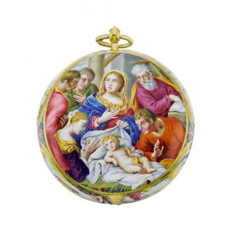 French gold and enamel single cased verge watch Circa 1660-1685