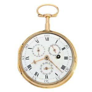 French gold watch with calender and seconds Circa 1773