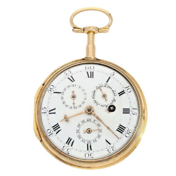 French gold watch with calender and seconds Circa 1773
