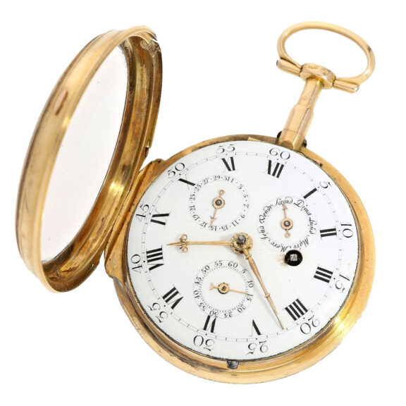 French gold watch with calender and seconds Circa 1773 French gold watch with calender and seconds Circa 1773