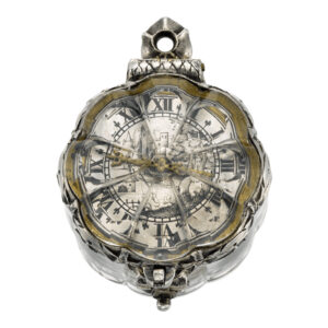 English silver and rock crystal scallop form verge watch Circa 1640