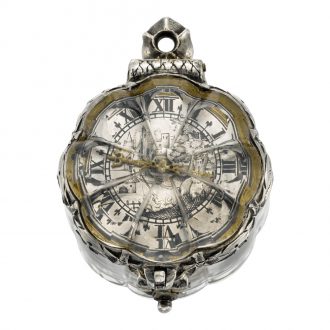 English silver and rock crystal scallop form verge watch Circa 1640