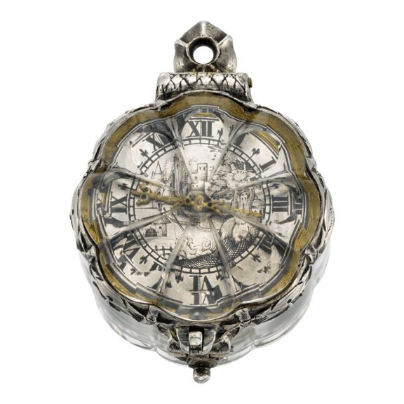 English silver and rock crystal scallop form verge watch Circa 1640