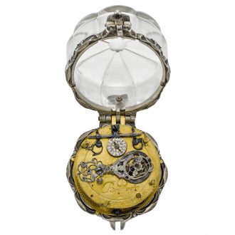 English silver and rock crystal scallop form verge watch Circa 1640