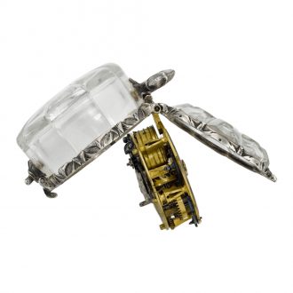 English silver and rock crystal scallop form verge watch Circa 1640