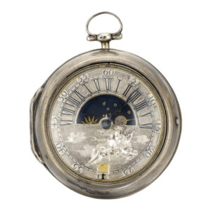 Dutch pair cased sun and moon verge watch with date Circa 1720