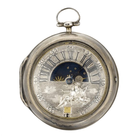 Dutch pair cased sun and moon verge watch with date Circa 1720