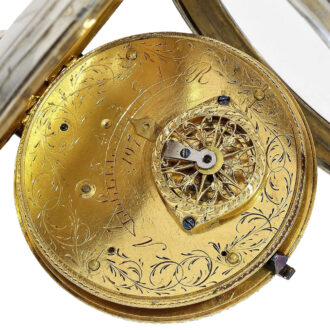 Swiss silver open faced cylinder clock watch Circa 1790
