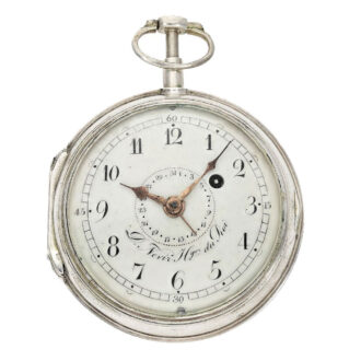 German silver quarter repeating verge pocket watch Circa 1810